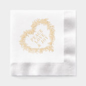 クリスマス休暇金ゴールドミスタントーハート平和の愛 箔ナプキン (正面)