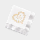 クリスマス休暇金ゴールドミスタントーハート平和の愛 箔ナプキン (左)