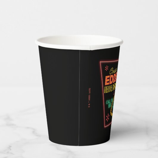 クリスマス休暇 |いとこのエディのネオンのサイン 紙コップ (右)
