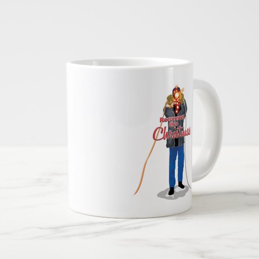 クリスマス休暇 |このクリスマスに再接続 ジャンボコーヒーマグカップ (正面右)