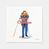 クリスマス休暇 |このクリスマスを再接続 スタンダードカクテルナプキン (正面)