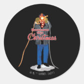 クリスマス休暇 |このクリスマスを再接続 ラウンドシール (正面)