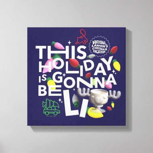 クリスマス休暇 |この休日はライトアップされる キャンバスプリント (正面)