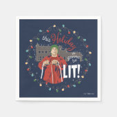 クリスマス休暇 |この休日はライトアップされる スタンダードカクテルナプキン (正面)