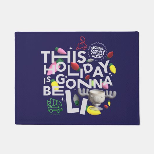 クリスマス休暇 |この休日はライトアップされる ドアマット (正面)