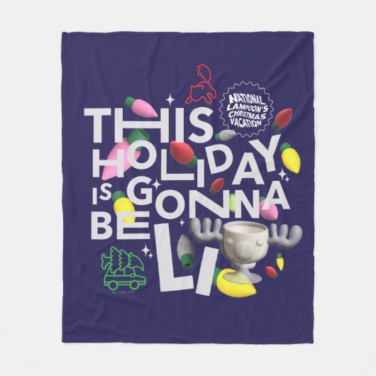 クリスマス休暇 |この休日はライトアップされる フリースブランケット (正面)