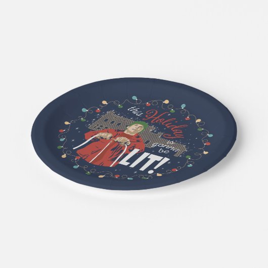 クリスマス休暇 |この休日はライトアップされる ペーパープレート (アングル)