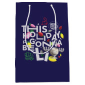 クリスマス休暇 |この休日はライトアップされる ミディアムペーパーバッグ (正面)