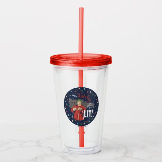 クリスマス休暇 |この祝日が点灯します アクリルタンブラー (正面)