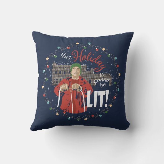 クリスマス休暇 |この祝日が点灯します クッション (裏面)