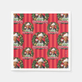 クリスマス休暇 |クラークメリーマスパターン スタンダードカクテルナプキン (正面)