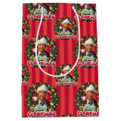 クリスマス休暇 |クラークメリーマスパターン ミディアムペーパーバッグ (正面)