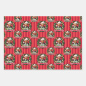 クリスマス休暇 |クラークメリーマスパターン ラッピングペーパーシート (正面3)