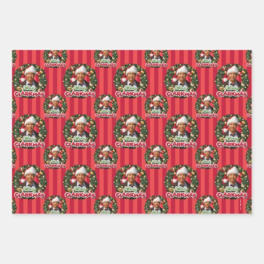 クリスマス休暇 |クラークメリーマスパターン ラッピングペーパーシート (正面2)