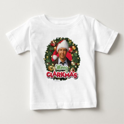 クリスマス休暇 |クラークメリーマス ベビーTシャツ (正面)