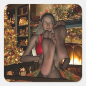 クリスマス休暇 スクエアシール (正面)