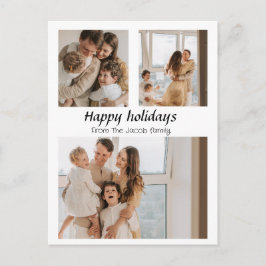 クリスマス休暇 スクリプト 中央配置の3枚の写真 シーズンポストカード
