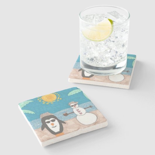 クリスマス休暇 ストーンコースター (横)