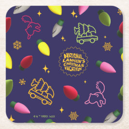 クリスマス休暇 |ホリデーパターン スクエアペーパーコースター
