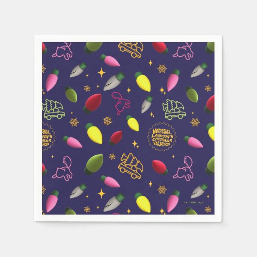 クリスマス休暇 |ホリデーパターン スタンダードカクテルナプキン (正面)
