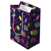 クリスマス休暇 |ホリデーパターン ミディアムペーパーバッグ (正面アングル)