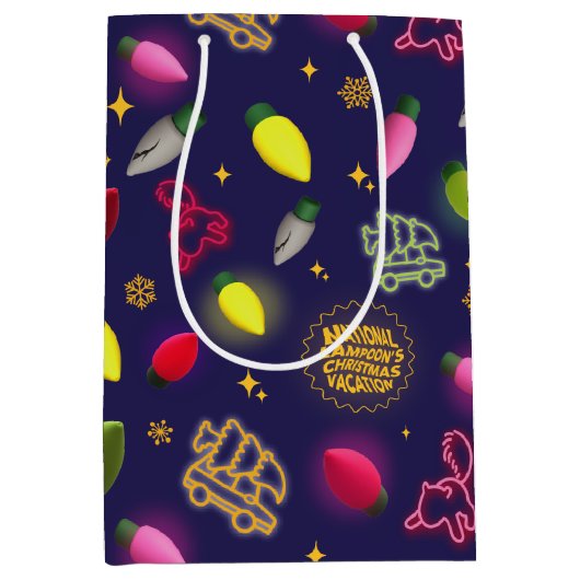 クリスマス休暇 |ホリデーパターン ミディアムペーパーバッグ (正面)