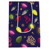 クリスマス休暇 |ホリデーパターン ミディアムペーパーバッグ (裏面)