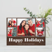 クリスマス休暇 | ラスティック フォト グリッド シーズンカード (スタンド正面)