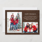 クリスマス休暇 | ラスティック フォト グリッド シーズンカード (裏面)