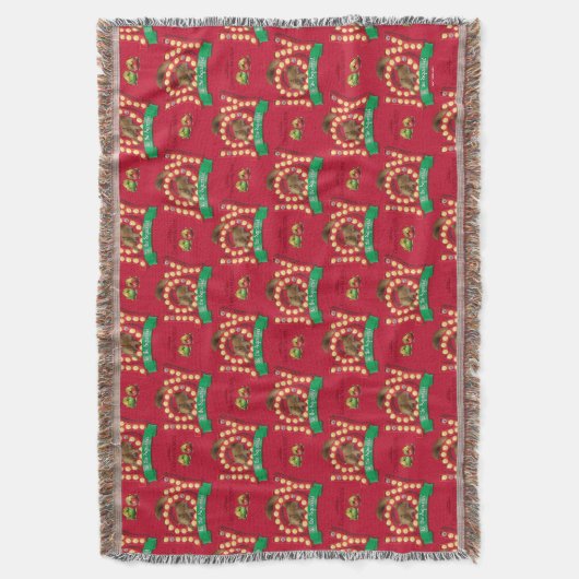 クリスマス休暇 |リスのパターンに喜びを スローブランケット (正面縦)