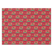 クリスマス休暇 |リスのパターンに喜びを テーブルクロス (正面(横))