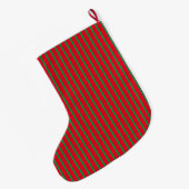 クリスマス休暇 赤緑のストライプ模様 ラージクリスマスストッキング (裏面 (吊り時))