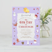 クリスマス伝統主義の可愛い4日目パーティー 招待状 (スタンド正面)
