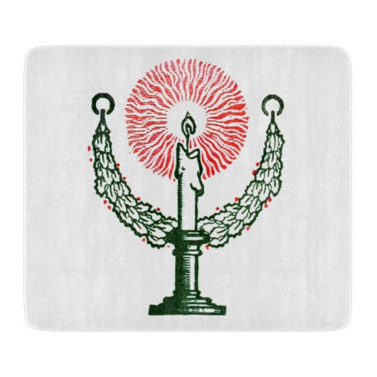 クリスマス伝統的キャンドル カッティングボード (正面)