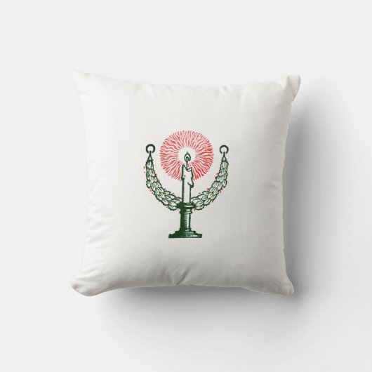 クリスマス伝統的キャンドル クッション (正面)