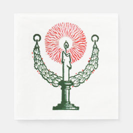 クリスマス伝統的キャンドル スタンダードランチョンナプキン