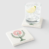 クリスマス伝統的キャンドル ストーンコースター (横)