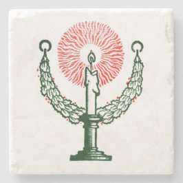 クリスマス伝統的キャンドル ストーンコースター