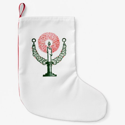 クリスマス伝統的キャンドル スモールクリスマスストッキング (正面)