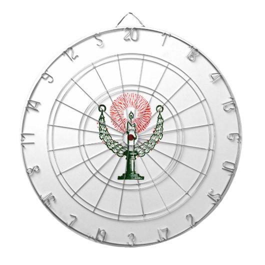 クリスマス伝統的キャンドル ダーツボード (正面)