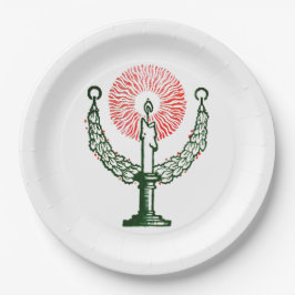 クリスマス伝統的キャンドル ペーパープレート