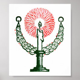 クリスマス伝統的キャンドル ポスター