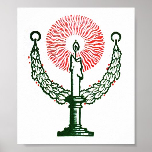 クリスマス伝統的キャンドル ポスター (正面)