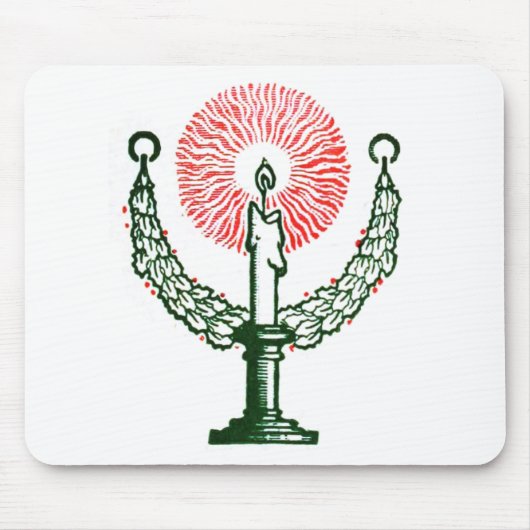 クリスマス伝統的キャンドル マウスパッド (正面)