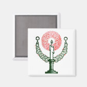 クリスマス伝統的キャンドル マグネット (正面/裏面)