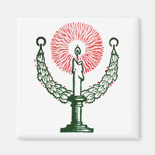 クリスマス伝統的キャンドル マグネット (正面)