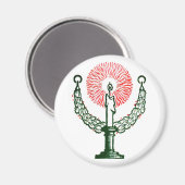 クリスマス伝統的キャンドル マグネット (正面/裏面)