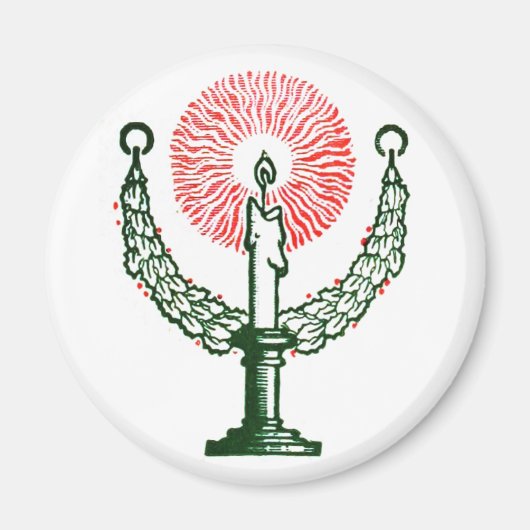 クリスマス伝統的キャンドル マグネット (正面)