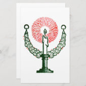 クリスマス伝統的キャンドル 便箋 (正面/裏面)