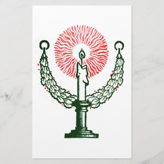 クリスマス伝統的キャンドル 便箋 (正面)